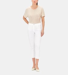 Pantacourt mason - Motif uni - Coupe slim Caroll