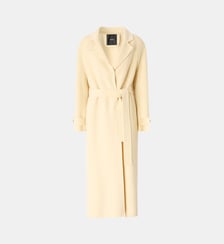 Manteau ceinturé en drap double de laine mélangée Pinko