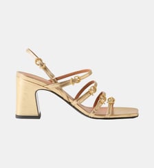 Sandales à talon cuir métallisé Claudie Pierlot