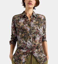 Meudon chemise en crêpe de Chine imprimée Momonì