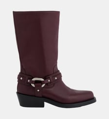 Bottes biker en cuir Rabanne