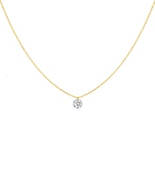 Collier 360° - Diamant solitaire 0,30ct - Or jaune 750‰ La Brune & La Blonde