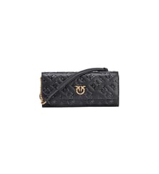 Portefeuille rectangulaire en cuir monogram à bandoulière Pinko