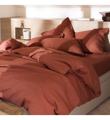 Housse de couette en lin lavé, RÊVE DE LIN Blanc Cerise