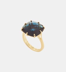 Bague solitaire carrée La Diamantine Bleu Océan Les Néréides