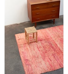 Tapis en laine naturelle rouge Olivier N°57- Produit chiné Debongout