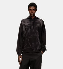 Sweat à capuche en coton avec imprimés au laser Diesel