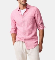 Chemise unie slim en lin manches longues Coromandel unisexe Rodd & Gunn