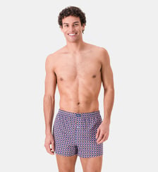Caleçon à motif puzzle bleu acier en jersey de coton Le Slip Francais