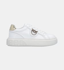 Sneakers en cuir à logo love birds Pinko