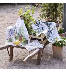 Torchon lin & coton lavé 190 g/m² imprimé multicolore Jardin aromatique provence Garnier Thiebaut