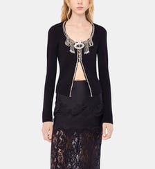 Cardigan en maille brodée Rabanne