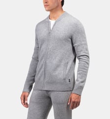 Cashmere Tennis Jacket: Grey Melange Ron Dorff