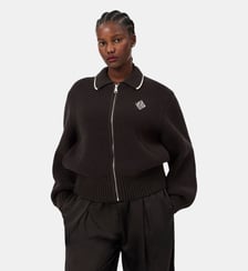 Pull zippé coton avec badge Lacoste