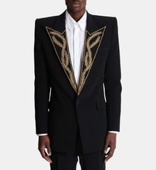 Veste 1 bouton à col brodé Balmain