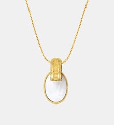 Collier pendentif chaîne tressée   doré à l'or fin - Ashanti Satellite