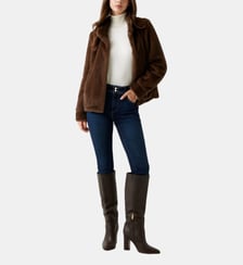 Blouson droit effet fourrure Guess
