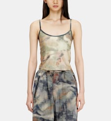 Débardeur skinny en nylon avec imprimé camo et détails en cristal Diesel