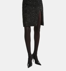 Jupe mi-longue en tweed à sequins Balmain