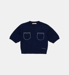 Pull ras du cou avec poches et logo Marni