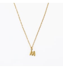 Collier à pendentif lettre M acier inoxydable Balaboosté