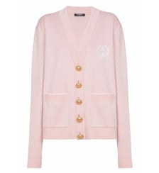 Cardigan en maille brodée Balmain Emblème Balmain