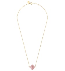 Collier or jaune trêfle guava quartz Morganne Bello