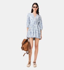 Robe plissée imprimée Maje