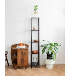 Étagère fine en rotin foncé Gaëlle N°847- Produit chiné Debongout