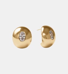 Créoles plaquées or jaune 18 carats avec cristaux Aristocrazy