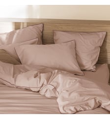 Taie d'oreiller en percale de coton lavé, DOUCEUR LAVÉE Blanc Cerise