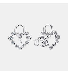 Clous d'Oreilles Cadenas Cœur Scintillant Pandora