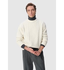 Pull col rond tricot points torsades Ikks