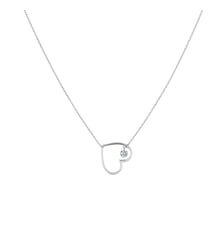 Collier POP EN PLEIN COEUR - Diamant 0,12ct - Or blanc 750‰ La Brune & La Blonde