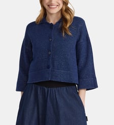 cardigan Lolotte en jersey de coton bleu Agnès b.