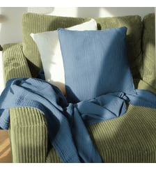 Housse de coussin en gaze de coton, SIMPLEMENT GAUFRÉ Blanc Cerise