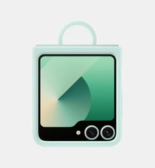 Coque Z Flip6 silicone Vert d'eau avec anneau Samsung