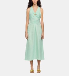 Robe longue imprimé fleur col V Sandro