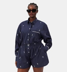 Chemise oversize motifs jacquard Lacoste