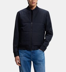 Sweat zippé droit à empiècement matelassé sur le devant BOSS