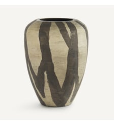 Vase en verre peint rayé mat, H20,5 cm AM.PM