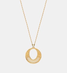 Collier pendentif rond   doré à l'or fin - Noor Satellite