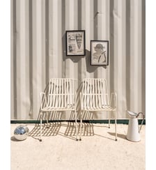 Paire de chaises en métal blanc Alma N°1810- Produit chiné Debongout
