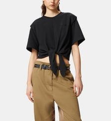 T-shirt court avec nœud sur le devant . Pinko