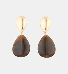 Boucles d'oreilles pendentif goutte en résine marron Balaboosté