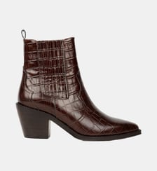 Boots Plates Dakota Cuir Embossé Croco Bobbies