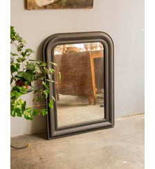 Grand miroir au cadre noir Georges N°1178- Produit chiné Debongout