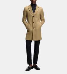 Manteau mi long col matelassé zippé BOSS