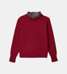 Pull Fille col en tissu Liberty Cyrillus