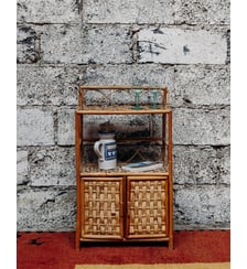 Meuble de rangement en rotin Michel N°120- Produit chiné Debongout